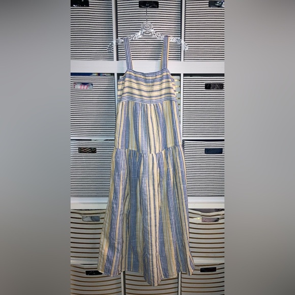 SHEIN Blue and Yellow Striped Maxi  Cami Dress Size Small | boho beach Vacation - Picture 9 of 9